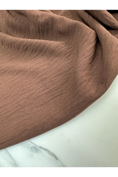 ipekkumaş قماش كريب أيروبين - فستان قهوة مستورد