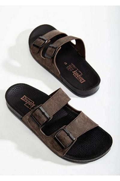 ALTUVATEKS Men's Double Buckle Antibacterial Slippers - 100% for Beach and Daily Use