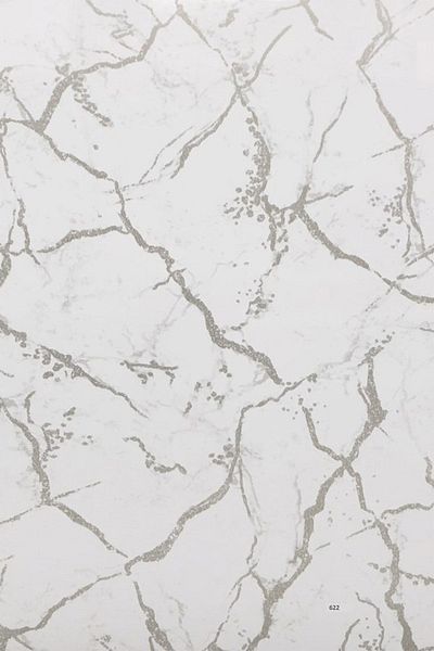Bien Home 50x100 CM PVC Foil with Glossy White and Silver Marble - Adhesive Coating BH622