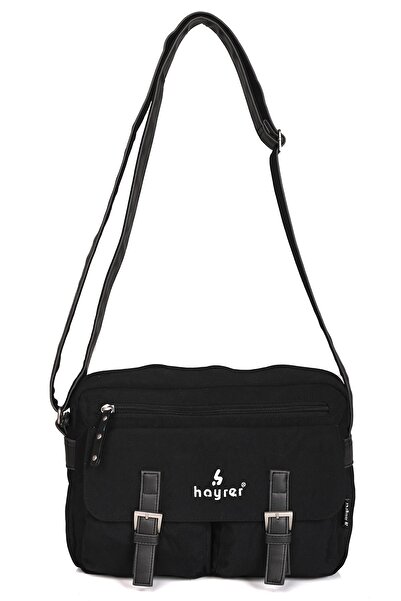 Wander Чорна сумка-поштарій з ременем через плече, модель 3573