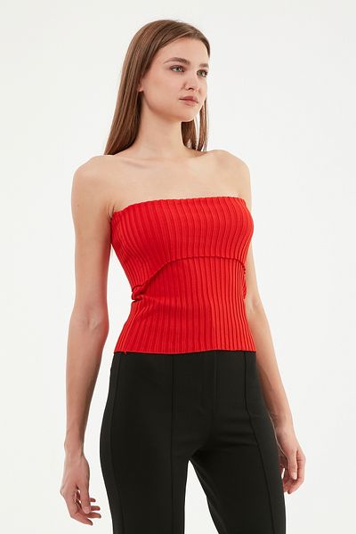 MA ananas Strapless Corded Blouse Bustier