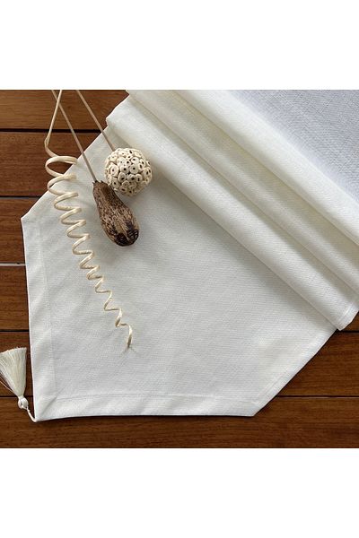 desen izmir Κάλυμμα Runner Look από ύφασμα Gardenia σε ανοιχτόχρωμο κρεμ