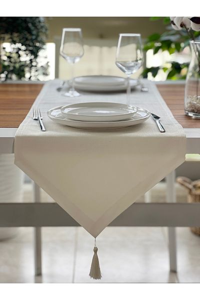 desen izmir Κάλυμμα Runner Look από ύφασμα Gardenia σε ανοιχτόχρωμο κρεμ