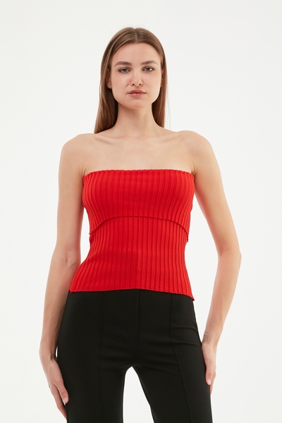 MA ananas Strapless Corded Blouse Bustier