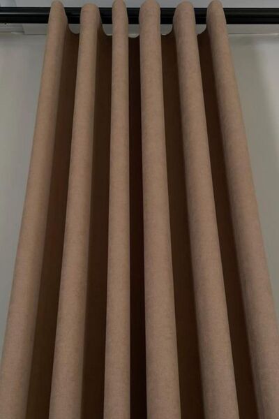 ARIKAN HOME Yıkanabilir Vizon Renk S Pile Fon Perde (1/3 SIK PİLE) 60 X 240