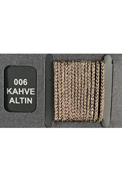 ARIKAN HOME Kahve-altın Renk Simli Ince Ip Serisi Yüksek Kalite Dokuma Özel Ö...