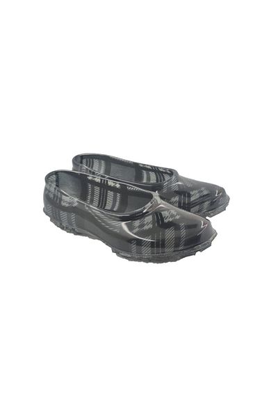 fafatara Pantofi de cauciuc cu flori cu model în carouri de culoare gri pentru femei