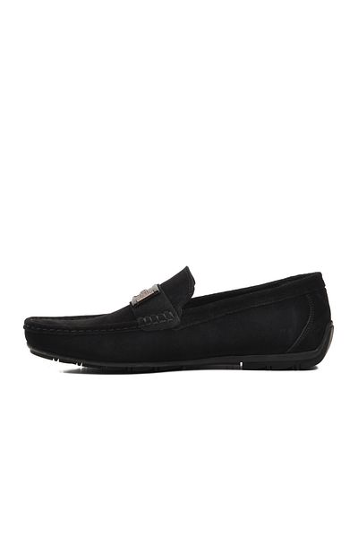MARCOMEN 152-17344 Men's Black Loafer - Genuine Leather and Nubuck