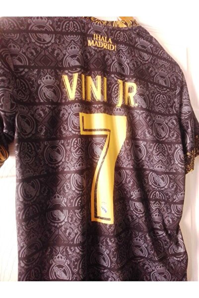 Armageddon Real Madrid Vini Jr. Custom Design Oriental Brown Gold Jersey T-Shirt