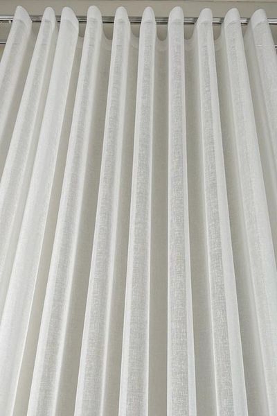 ARIKAN HOME Ecru Color Non-Wrinkle S Pleat Linen Fabric Custom Made Tight Pleat Plain Tulle Curtain