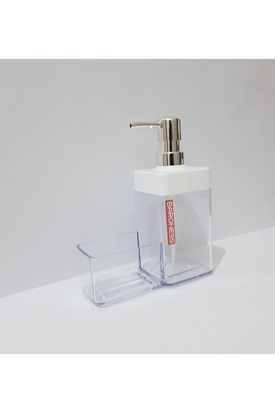 renkli çiçekler 500ml Transparent Liquid Soap Dispenser with Sponge Chamber