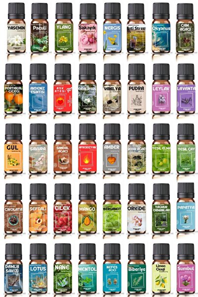 Aroma Terapi Lab Süper Avantajlı Set 40 Adet - Saf Esansiyel Uçucu Yağ 40 Adet x 10 ml