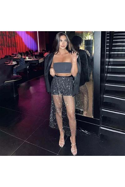 bikinistan Lucia crystal stone skirt