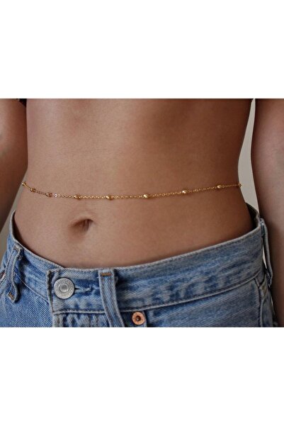 Nishstyle Altın Renk Babe Model Göbek Bel Kolyesi