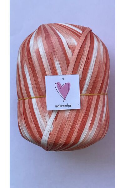 Makromİps PREMİUM MİX SOFT RAFFİA İP 50 gr 65 m YUMUŞAK MULTİ ÇOK RENKLİ DOĞA...
