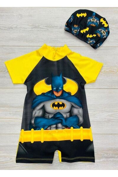 istefani kids batman figürlü kisa kol boneli  cocuk mayosu