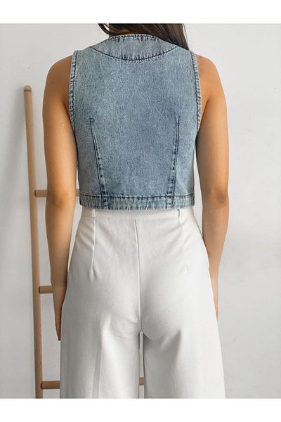 buqre's moda Vestă de vară Ice Blue Stone Flare Sling