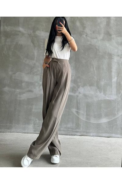 buqre's moda Flowy Thin Tiril Tiril Palazzo Pants