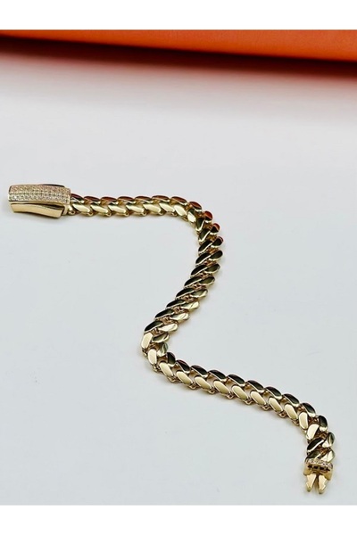 Adel Gold 14 Ayar Altın Kadın Sade İnce Gurmet Bileklik-8,58 Gr