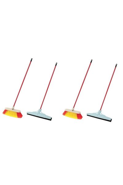 Zambak Plastik Floor Brush Vacuum Cleaner Squeegee Floor Wiper Pull Handle Cleaning Set 4 Pieces 8 Pieces Set