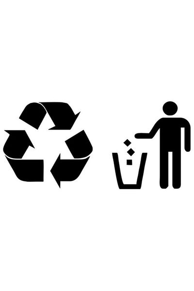 TSC Autocolant cu simbolul reciclării și gunoiului 2