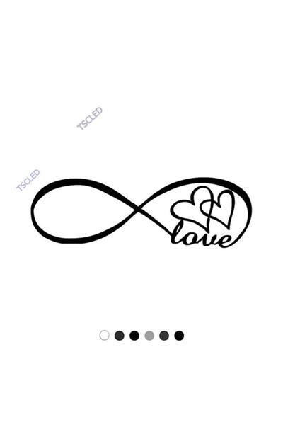 TSC لصق علامة إنفينيتي وملصق قلب 15 سم