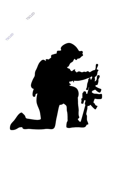 TSC ملصق صورة ظلية للجندي 16 سم