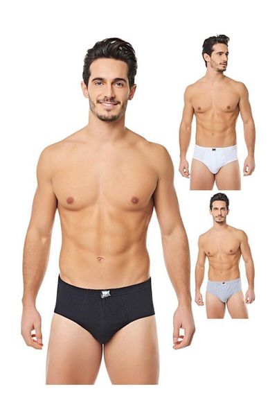 bejamonti Men's Cotton Combed Slip Briefs 6 Pieces