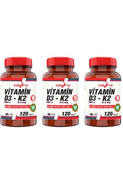 Nevfix Vitamin D3 Vitamin K2 120 Tablet X 3 Boxes