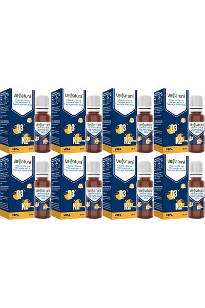 VeNatura Pack of 8 - Vitamin D3 and K2 20ml Drops