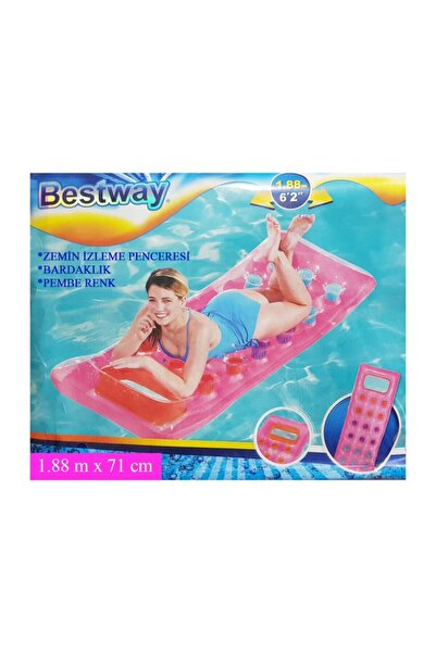 BESTWAY Deniz Yatağı Pembe 188 Cm X 71 Cm Pencereli Ve Bardaklık