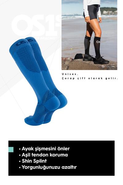 OS1st . Fs4 Compression Çorap, %100 Kompresyon Koşu Ve Recovery Çorabı