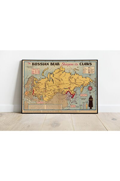 Pegziz Rusya Propaganada Haritası Sanatsal Duvar Dekorasyon Poster 60x90cm.