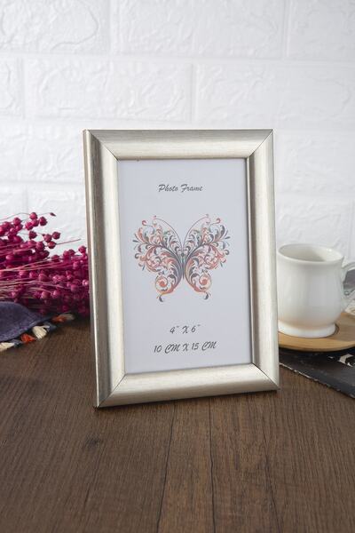 Seniste Mini Decorative Picture Frame Single Silver with Adjustable Legs - Wall Hangable 10x15 Cm