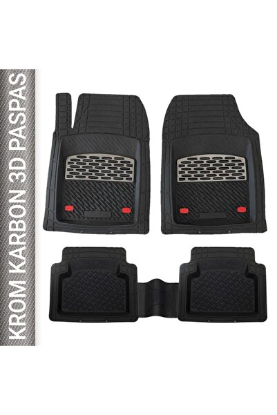 TEAMCAR Safir Hyundai Accent Blue Uyumlu Universal 3d Paspas Krom Karbon