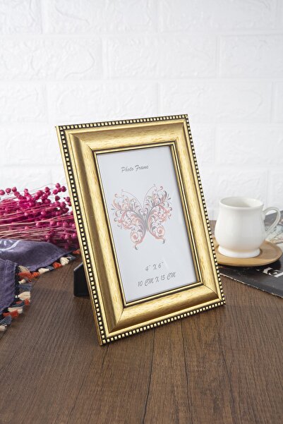 Seniste Berlin Mini Dekoratif Resim Çerçevesi Gold Ayarlanabilir Ayaklı-duvara Asılabilir 10x15 Cm