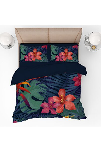 yok yok evim eve dair her şey Set cuvertură de pilota cu frunze și flori trop...