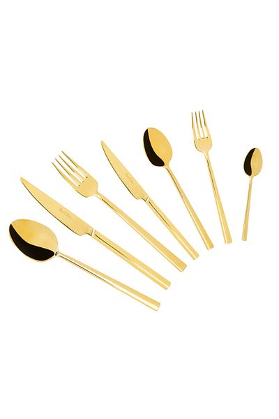 Tantitoni 84 Piece Gold Titanium Double Stainless Steel Cutlery Set