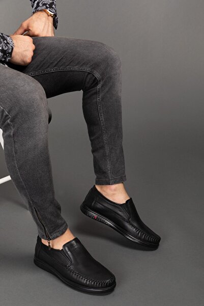 maximoda Мъжки ортопедични обувки от естествена кожа, мокасини за диабетици, Air Sibop обувки