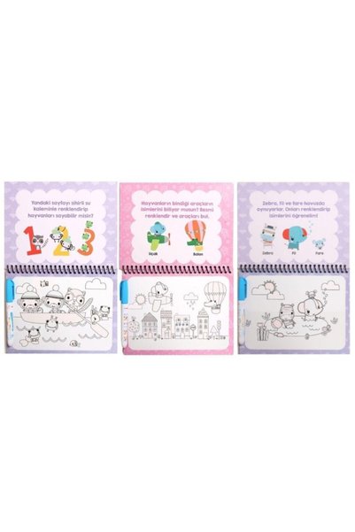 FISHER PRICE Set of 3 Magic Coloring Books - Animals, Numbers and Vehicles
