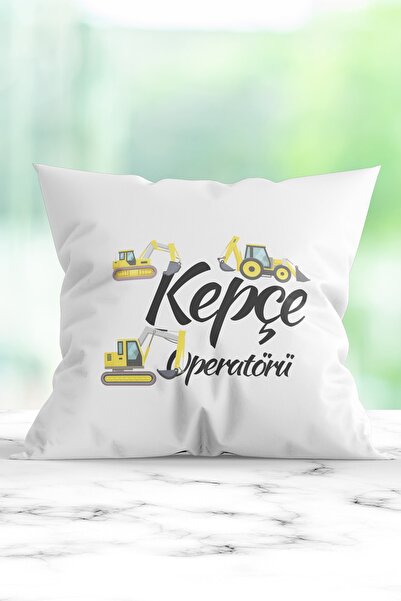 WixelArt Kepçe Operatörü Baskılı Yastık