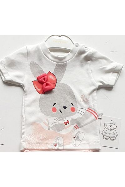 Babybal 2-Piece Baby Bottom Top Set Ballerina Rabbit Red