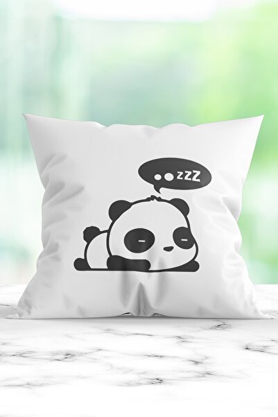 WixelArt Uykucu Panda Baskılı Yastık