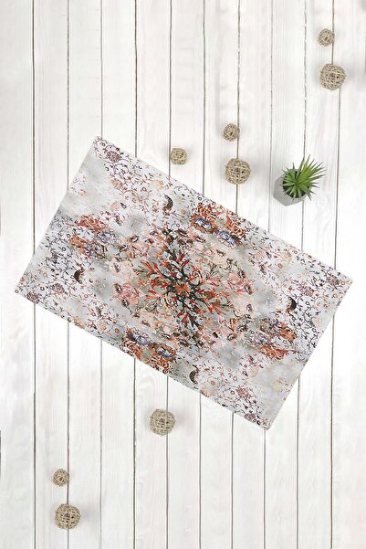 Evsebu Covoraș decorativ multifuncțional pentru ușă, cu fundal floral de mentă