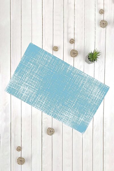 Evsebu Model modern, alb, albastru, covoraș decorativ multifuncțional pentru ușă