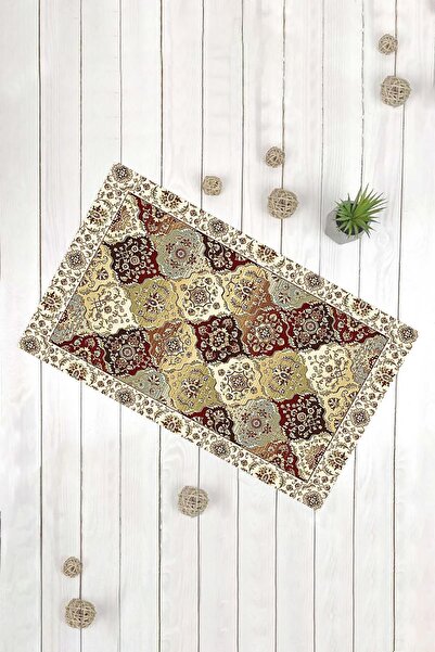 Evsebu Model de covor maro cu flori Covor decorativ multifuncțional pentru ușă