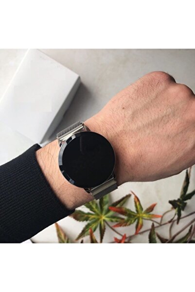 ÇENÇEN Gümüş Renk Mıknatıs Kordon Dokunmatik Led Ekran Unisex Kol Saati