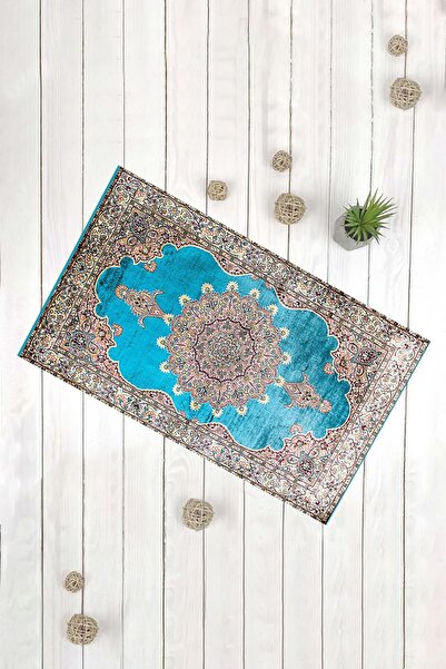 Evsebu Model de covor Albastru Galben Covor decorativ multifuncțional pentru ușă