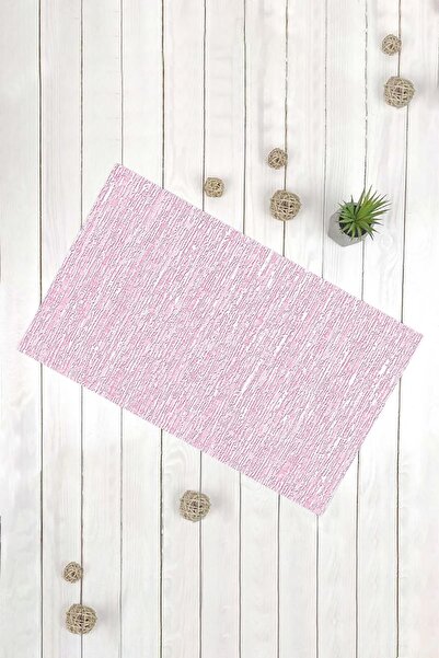 Evsebu Διακοσμητικό χαλάκι πόρτας πολλαπλών χρήσεων με μοντέρνο σχέδιο ροζ και λευκό