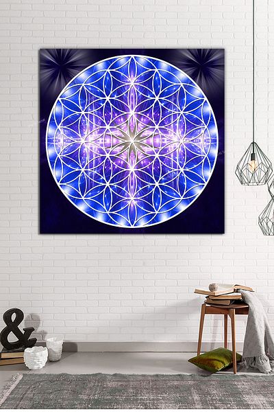 Morfil Sanat Atölyesi Floarea vieții Geometrie sacră Sri Yantra Canvas Print